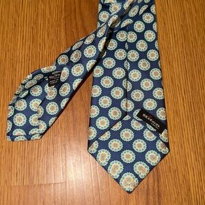 Kiton Made in Italy Blue Pattern Men's Tie - 100% Silk